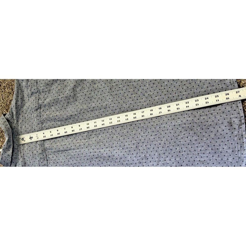 Liz Claiborne Men L Gray Print Short Sleeve Shirt Button Up Classic Fit Stretch - Picture 7 of 10